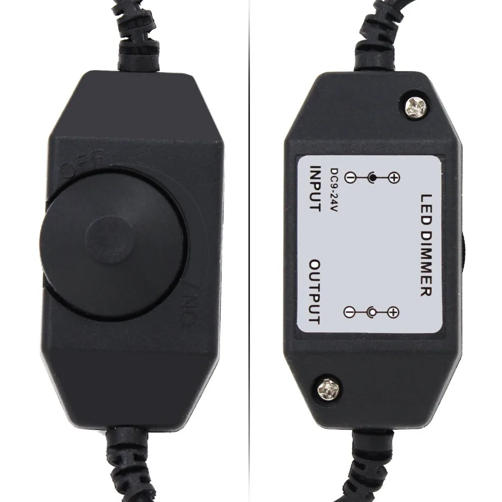 9-24V Dimmer for LED Strips lights LED Ribbon With DC plug Jack (PWM Black) Support Custom DIY OEM order