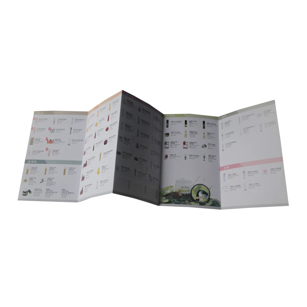 Customized A4 Softcover accordion fold perfume Book/Booklet/Magazine/Brochures  printing