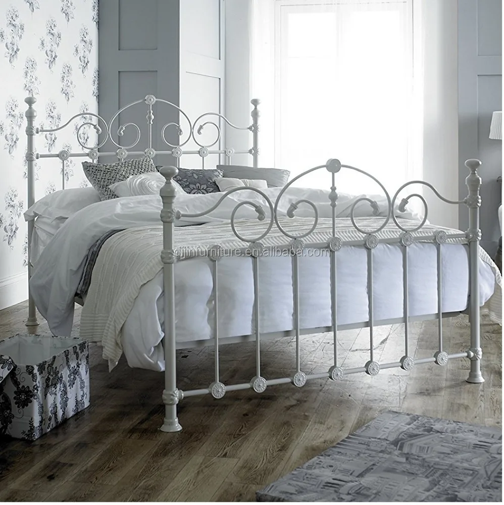 Victorian Style Double 4ft 6inch Cream Metal Bed Frame