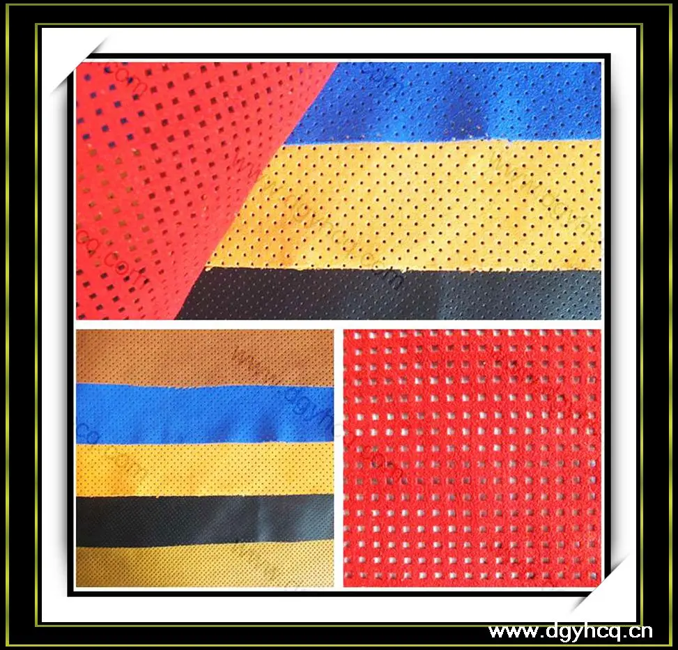 Microfiber punching leather&alcantra breathable suede leather microfiber pu leather fabric for shoes bags garment