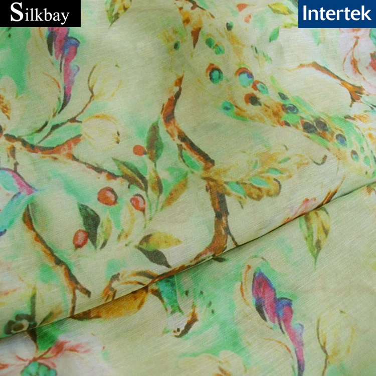 14mm silk fabric silk linen blend fabric