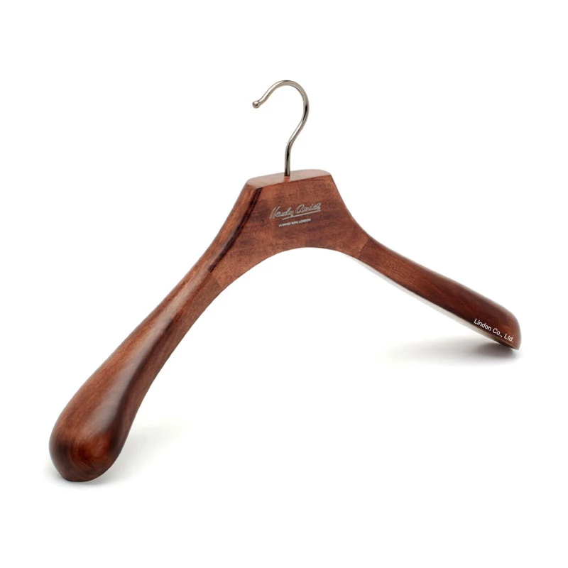 Personalized Brand Fur Heavy Duty Antique Brass Wooden Coat Hangers