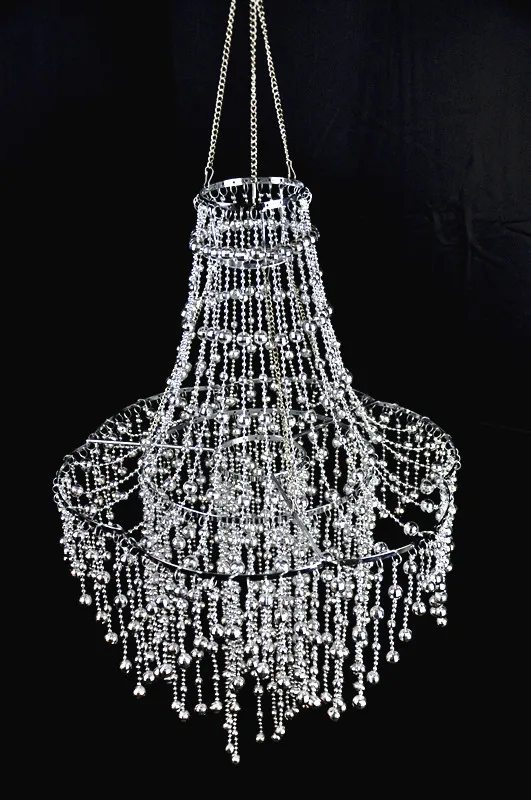 Home  decoration  silver plastic ball  bead  chandelier