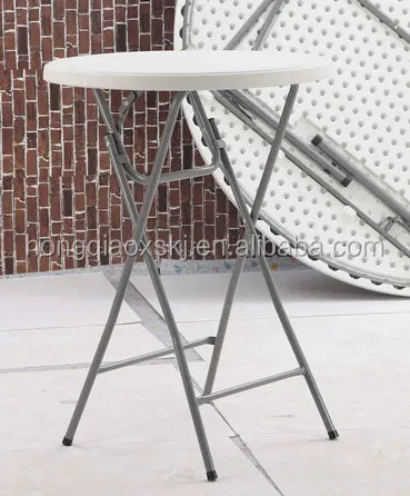 plastic folding bar round table/with locking pin to hold the panel/durable bar table for outdoor party use/80*110cm hot size set