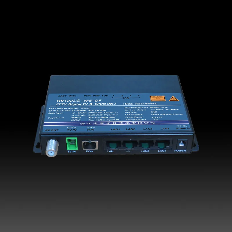 CATV & 4 10/100M LAN тройное воспроизведение FTTH Оптический ONU приемник (H9122LG-4FE)