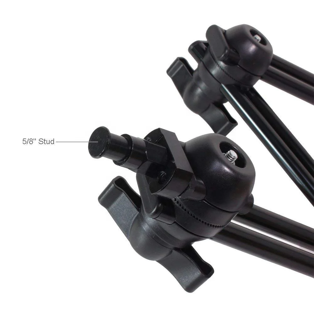 3 Section Double Articulated Adjustable Magic Arm Camera Mount Bracket, 5/8" Stud with 3/8" Screw Thread Hole