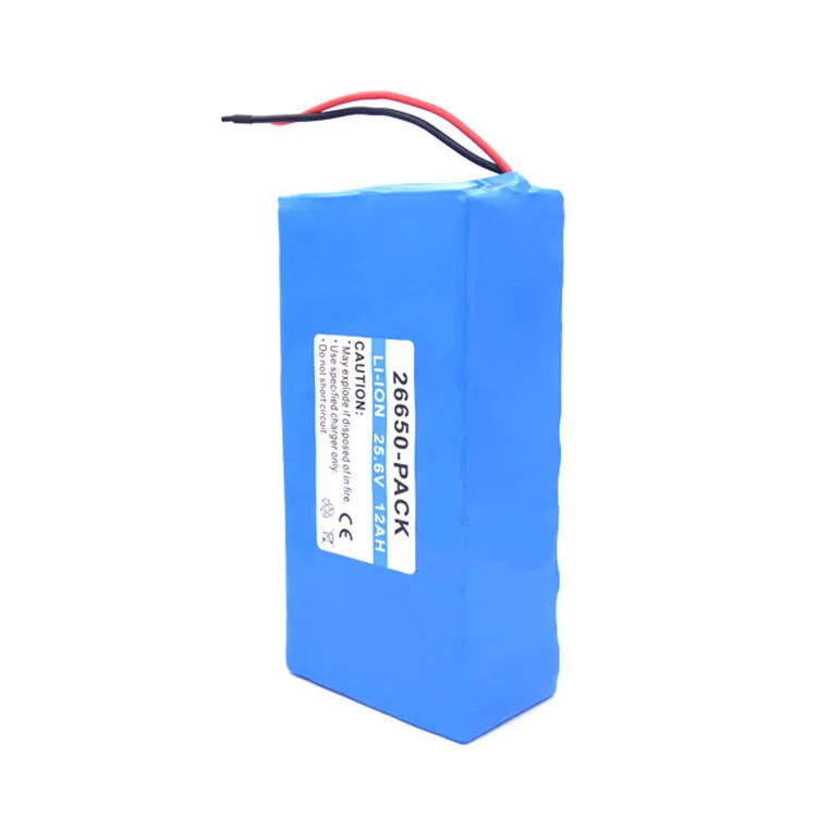 Factory cheap 26650 lifepo4 battery pack 25.6V 12ah rechargeable battery pack for solar street lights