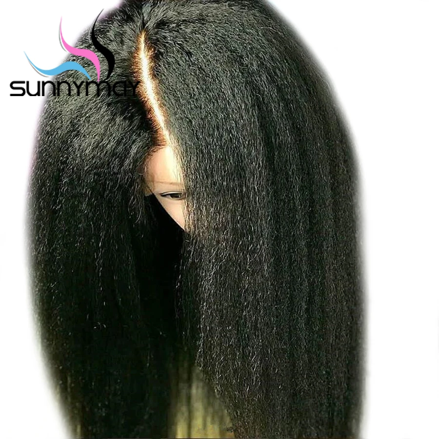 
Sunnymay 13x6 Lace Front Human Hair Wigs With Baby Hair Remy Kinky Straight Wigs Pre Plucked Brazilian Lace Front Wigs Glueless 