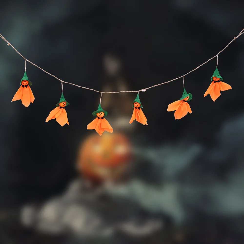 Sunny day doll Halloween pull flag bar scene atmosphere layout Halloween hanging flag