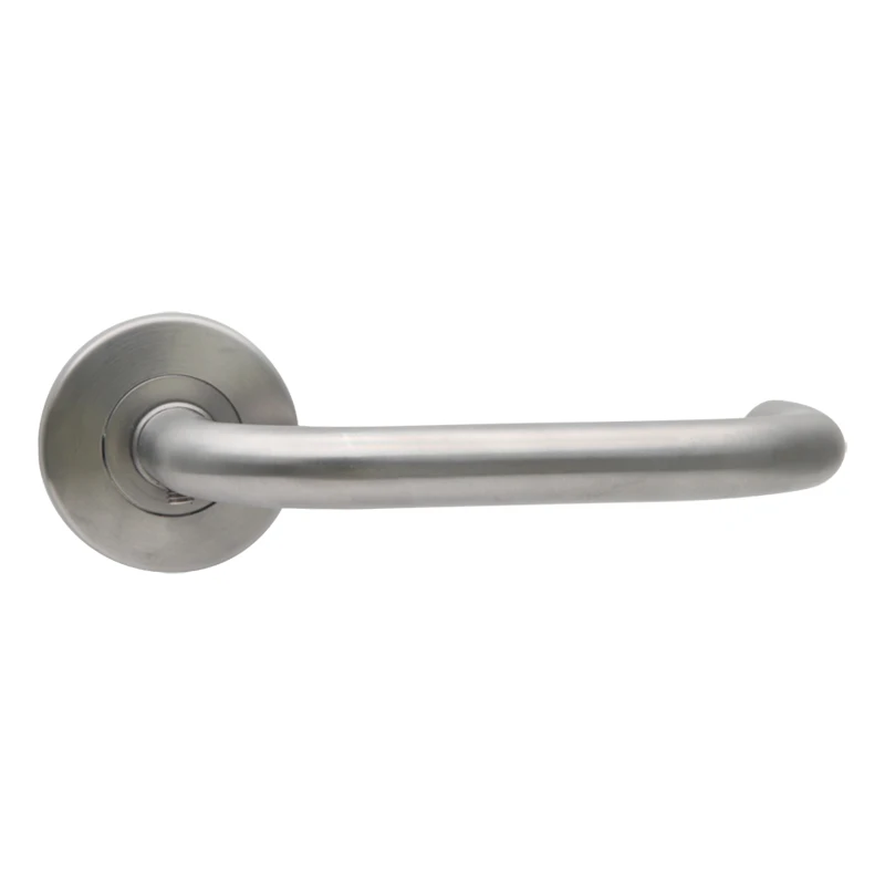 Customized brushed steel round hollow tube plate door lock handle