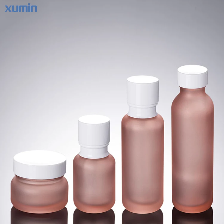 Wholesale 50g glass cream jars and 50ml 110ml 150 ml blue bottle glass 150ml cosmetic glass packaging for skin care bottle