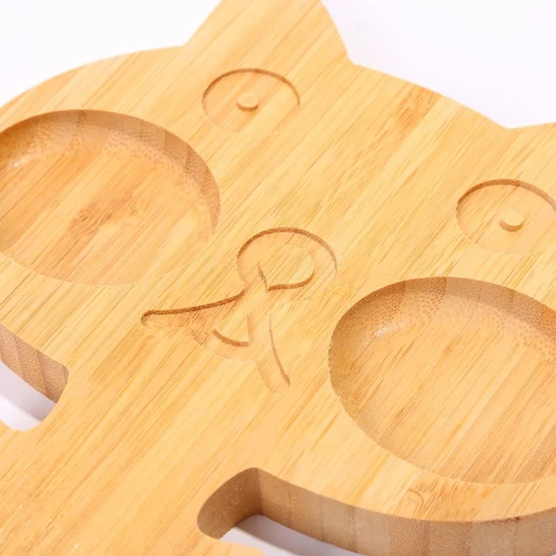 
Appetizing Lovely Cartoon Plate Tableware Cute Animal Shape Wood Kids Food Tray 