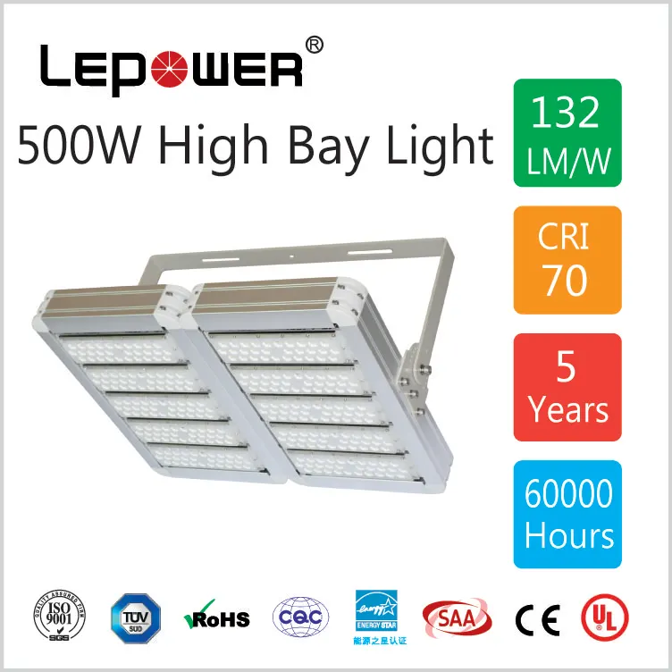 Lepower new designed 160lm/w  CB certificated led area light 500W Led stadium lamp