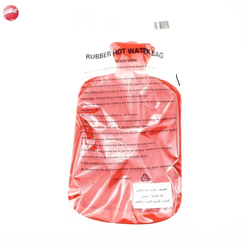 
Natural Eco-Friendly Household Hand Warm 2L Rubber Hot Water Bag/Bottle with cover 