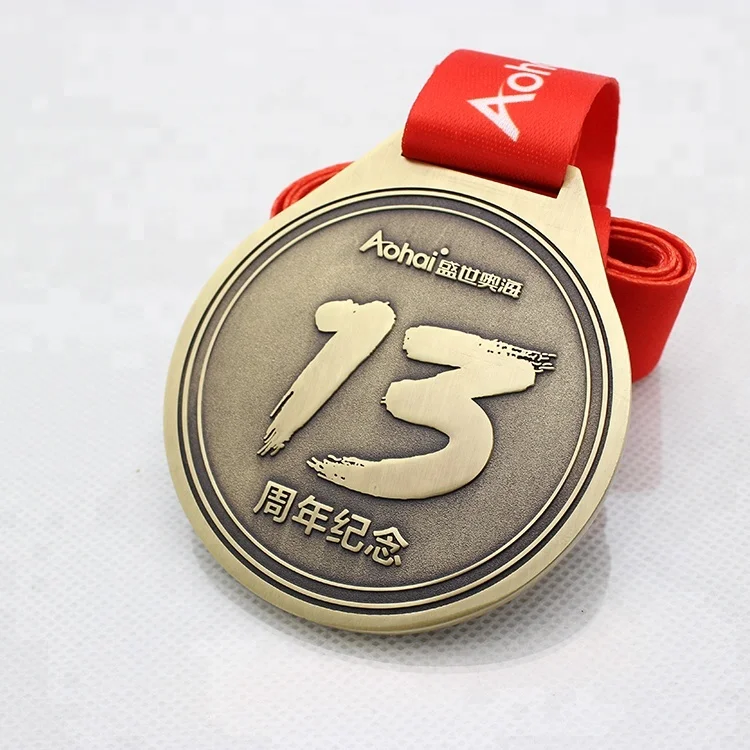 Bull Medals Ribbon and Trophies Metal Medal / Antique Nickle Plating Layland Medallion