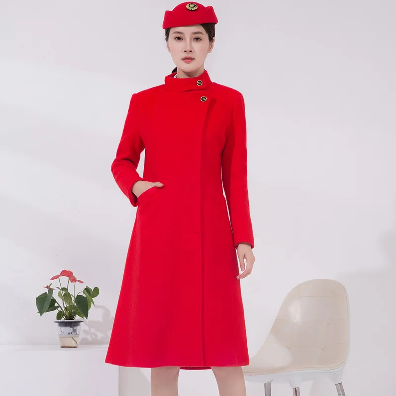 Flight attendant coat Airline stewardess Uniform,airline hostess uniform stewardess uniform long coat