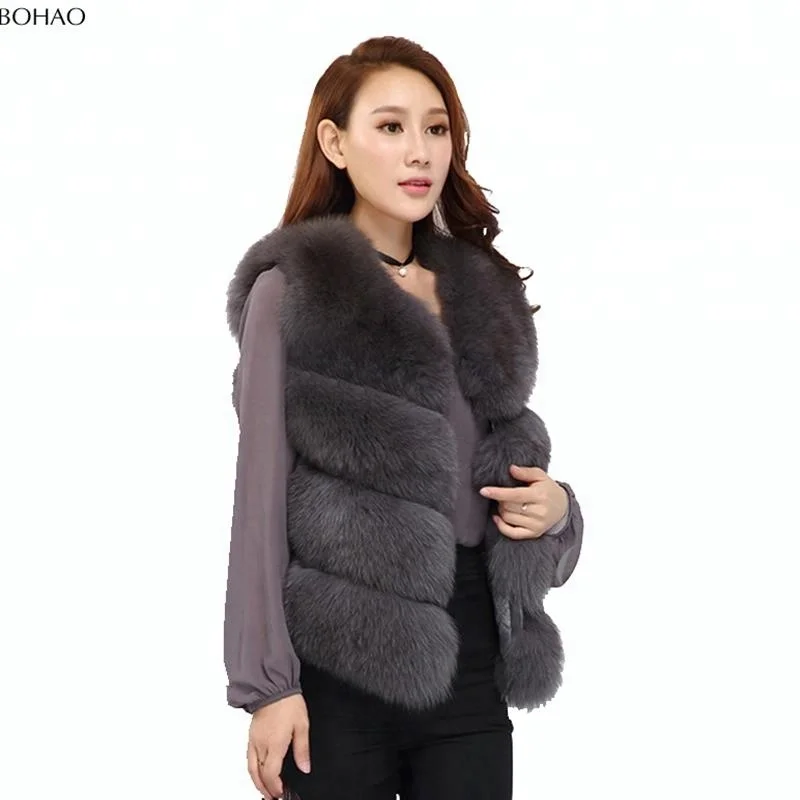 
Many Colors Available Fancy Design Inexpensive Women Artificial Fox Fur Vest 