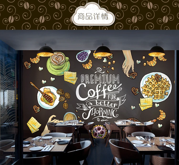Custom printing restaurant decoration wallpaper wall coverings