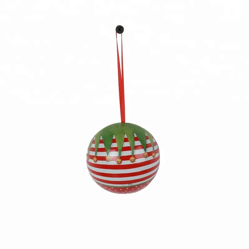 Cheap red Christmas tin balls hanging ornaments manufacturer Wholesale