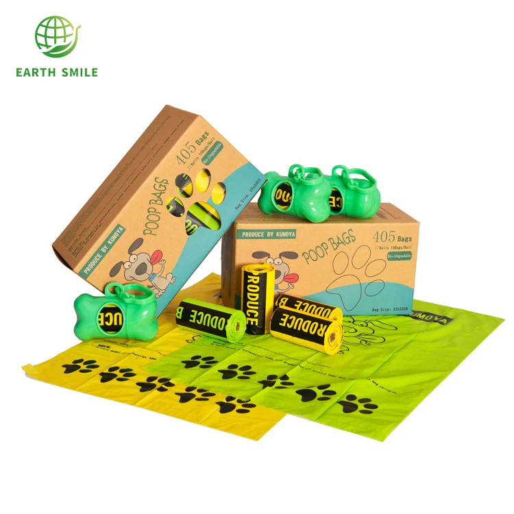 
Eco Friendly Strong Recycled Plastic Biodegradable Dog Poop Waste Bags With Dispenser 