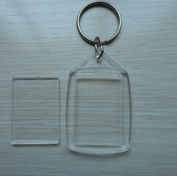 Acrylic plastic photo frame keychain 45x35mm blank keyring