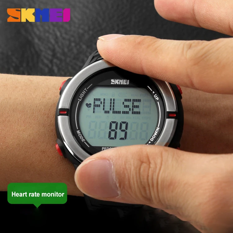 SKMEI 1111 horloge watches men heart rate monitor 3D pedometer watch instructions, round smart sport watch