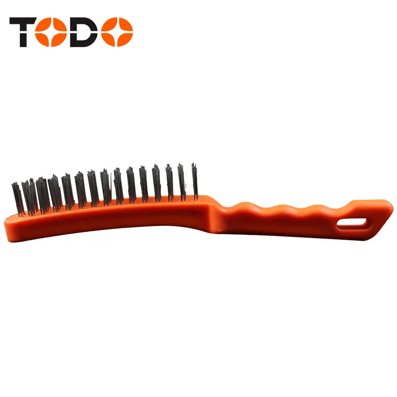 High quality hand tool steel wire brush with plastic handle