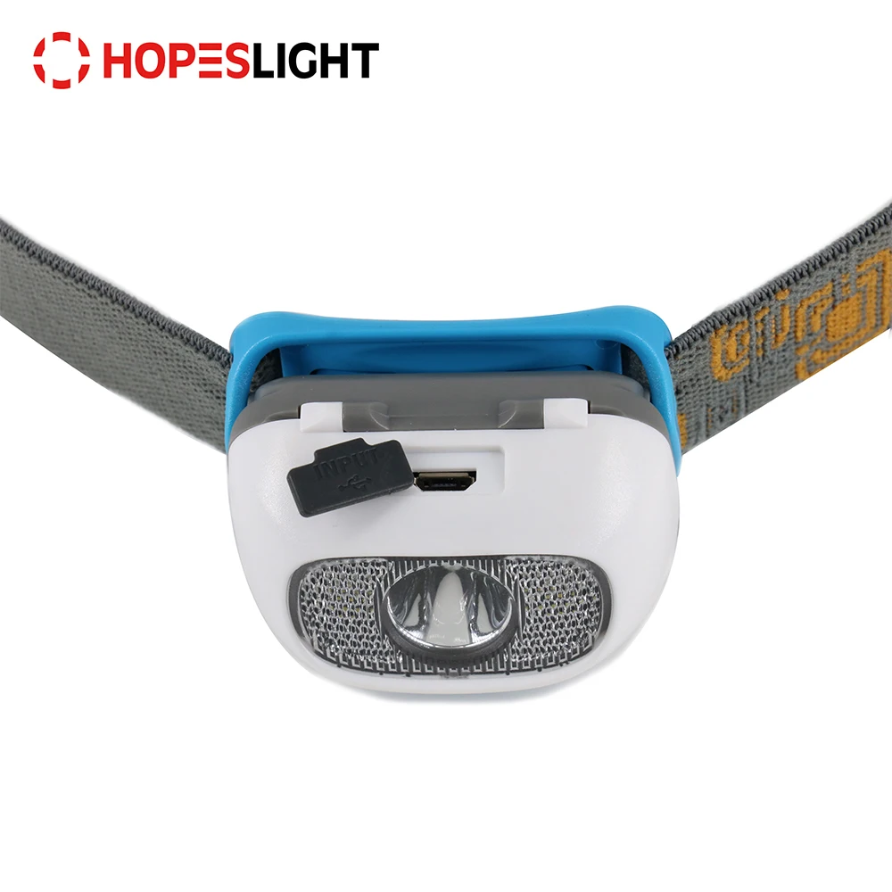 
2016 Best Fashionable Rated LED Plastic Headlamp for Running USB Rechargeable Strong Waterproof Head Lamp Reading Light 