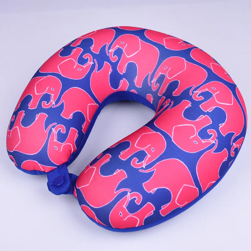 Fashion Pattern U Shape Mircobeads Travel Pillow For Airplane