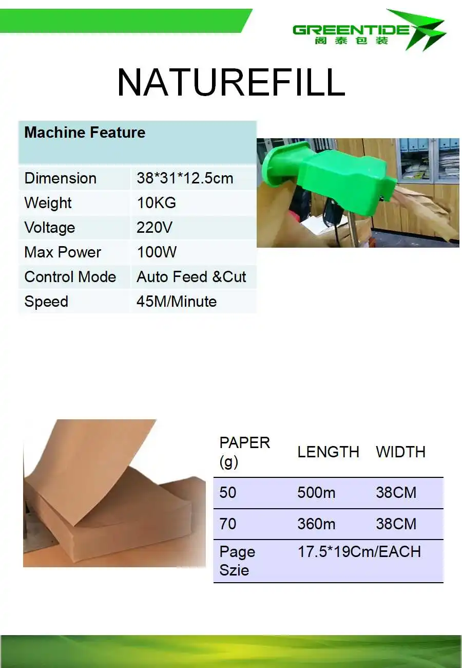 
Naturefill desktop paper filling machine/void fill machine/paper cushion machine 