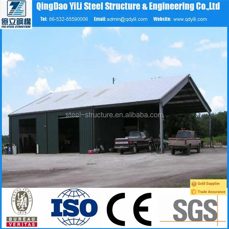 Китайская фабрика сборный стальной каркас для гаража и склада