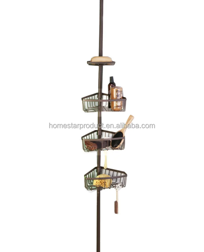 Metal corner pole caddy