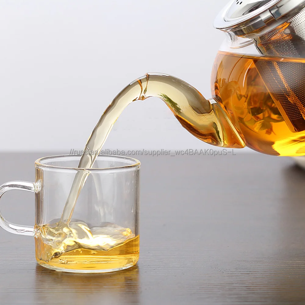 41 унц. 1200 мл чайника боросиликатное стекло с обновленной фильтром из нержавеющей стали
