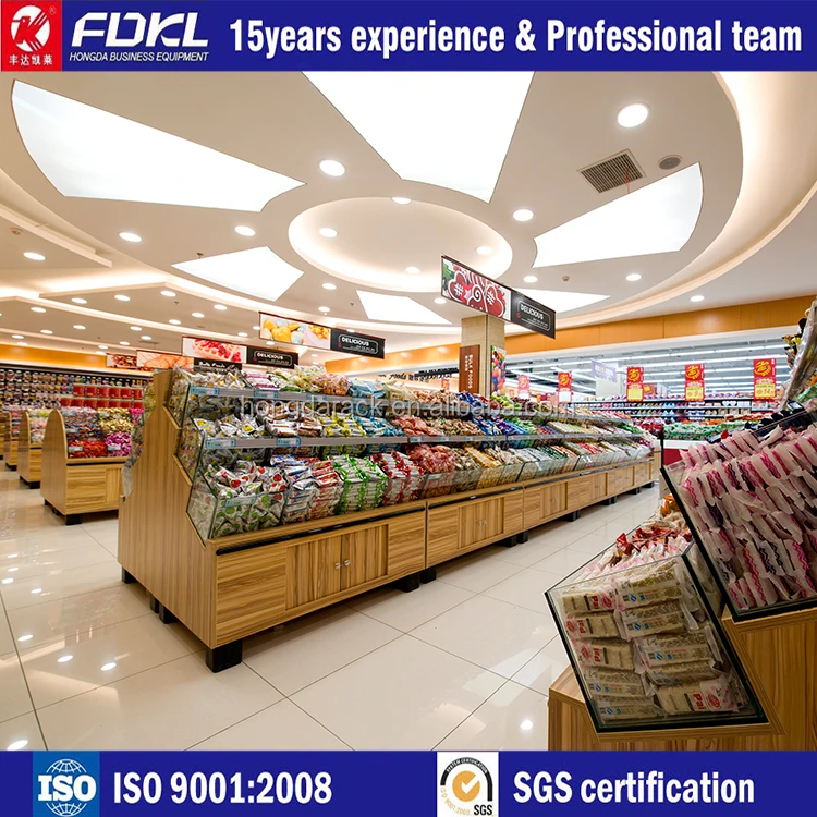 Supermarket rack Commercial Wood Candy Display Rack Candy Shelf