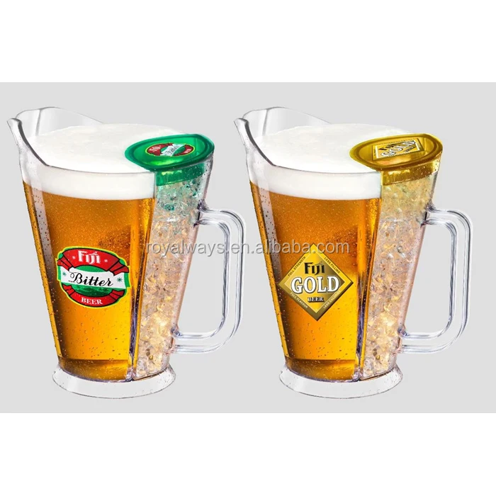 Royalway Design 60oz Acrylic Beer pitchers with ice core compartment, Acrylic Beer Jugs