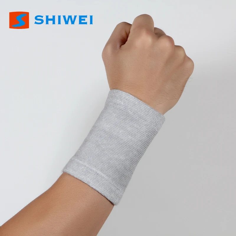 SHIWEI--300# knitting elastic bamboo charcoal wrist support with customized wristbands