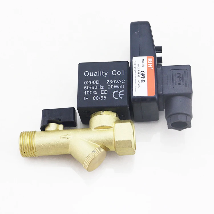 
OPT Series CS-728A Auto Automatic Brass Water Drain Electronic with Mechanical Solenoid Valve Pneumatic Timer 