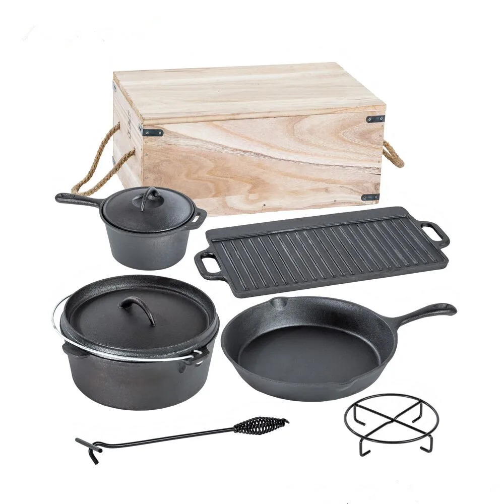 Camp Outdoor Cast Iron cookware set 7Piece
