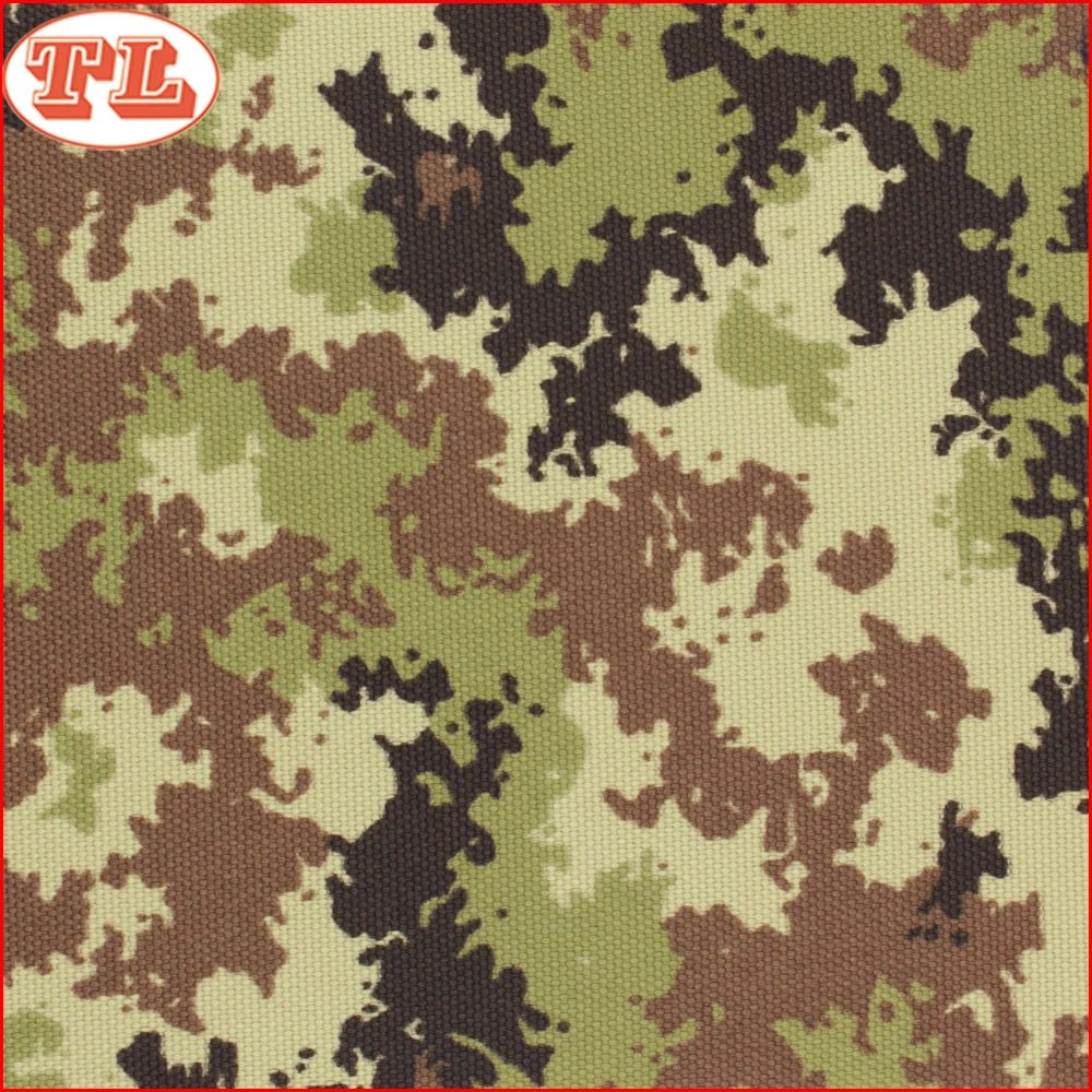 1000d Pu Coated Camouflage Polyester Printed Fabric Waterproof Tent Fabric Woven Waterproof Textile 100% Polyester Medium Weight