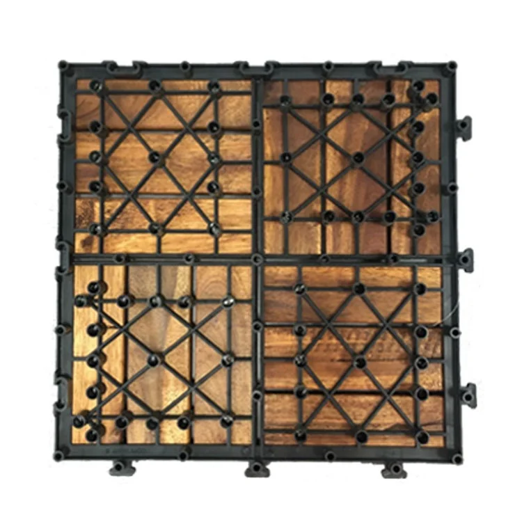 
new walnuts color 12 slats outdoor funiture interlocking hard wood flooring deck tiles 