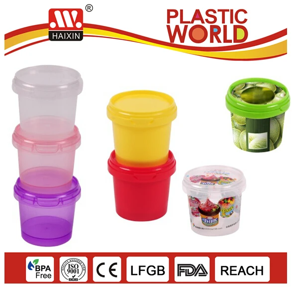 Haixing Plastic Locked 100% Leak Proof Yogurt Container OEM/ODM Printed Ice Cream Cup with Lid