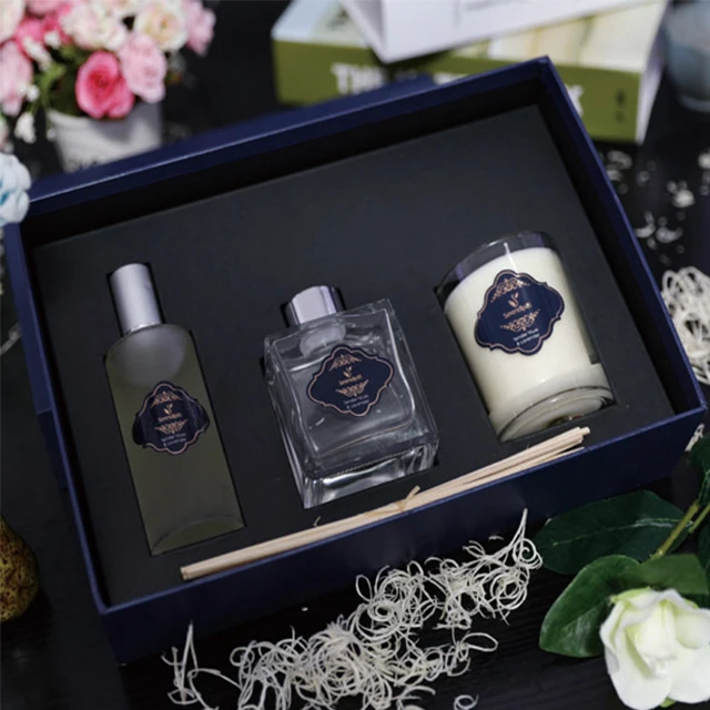 Decorative aroma room spray wholesale home fragrance reed diffuser natural scented candle luxury gift set