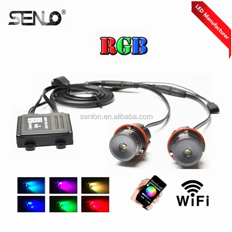 Best popular colors changing wifi controller 1000LM rgbw led angel eyes rgb color led marker drl e60 e39 e36 e46 e38 e53 e65