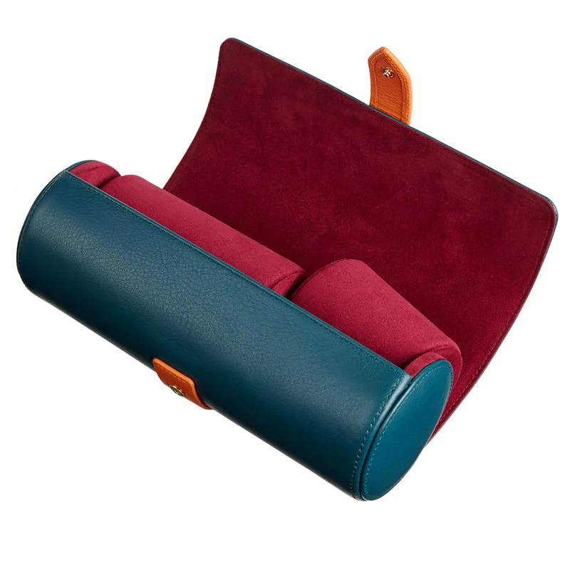 Luxury personalized smart custom genuine leather watch roll travel watch case for men