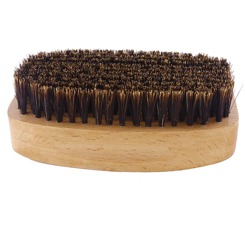 Nature color 100% boar bristle hair beard brush custom logo for mens beard grooming