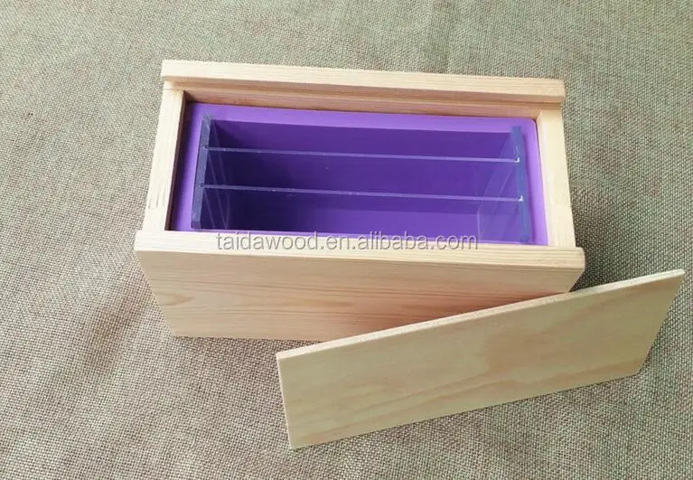 Family bathroom storage tray pine soap box with sliding cover