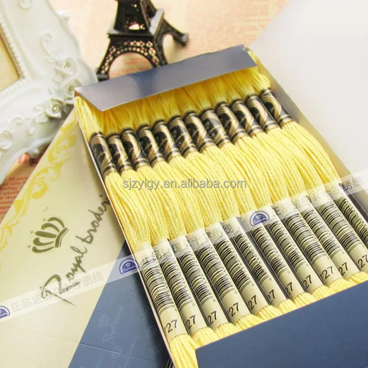 Wholesale high quality Royalbroider cross stitch thread with 100%cotton material ,Boxed sale,12pieces per box ,8meters/piece