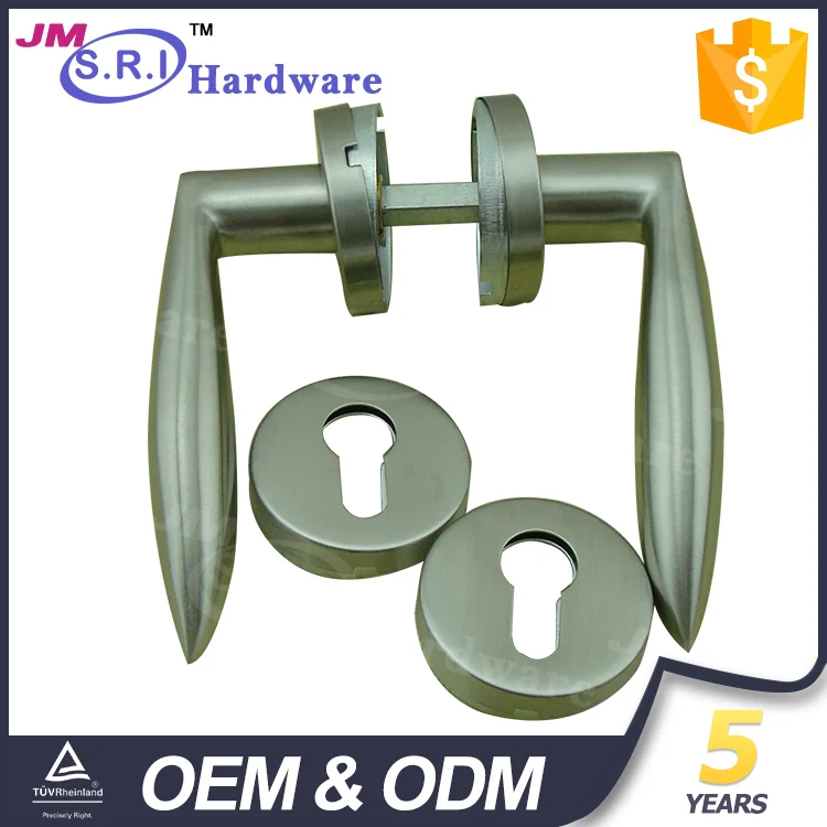 Zinc alloy material glass door handles for aluminum fire rated door handles