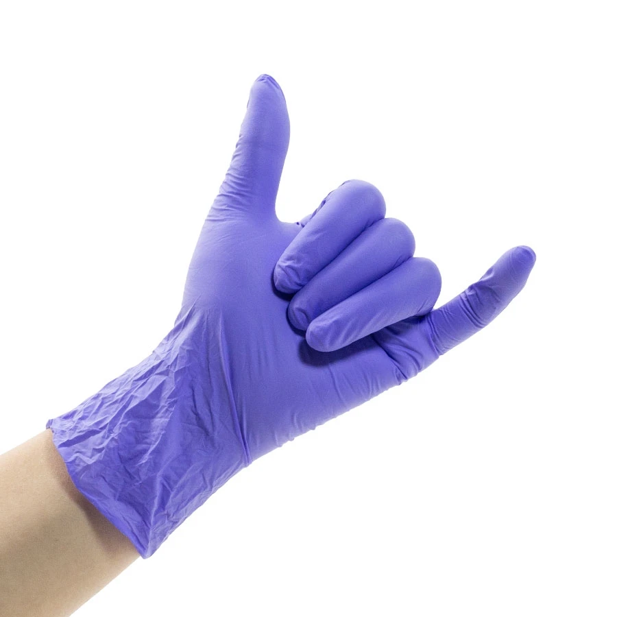 Manufacturer Food Industry Waterproof Purple Disposable Pure Nitrile Gloves
