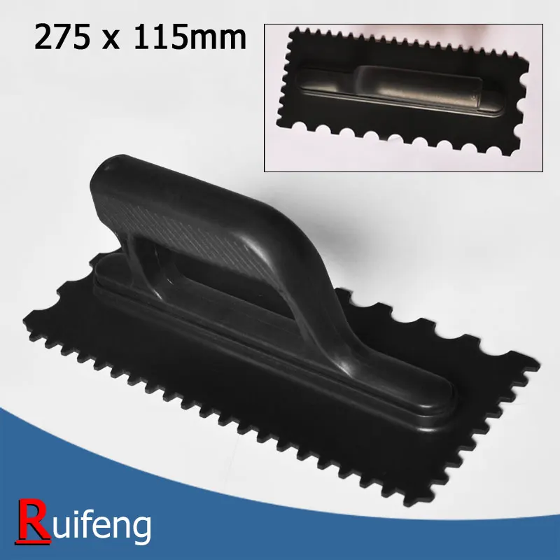 275x115mm ABS notched trowel with grout spreader
